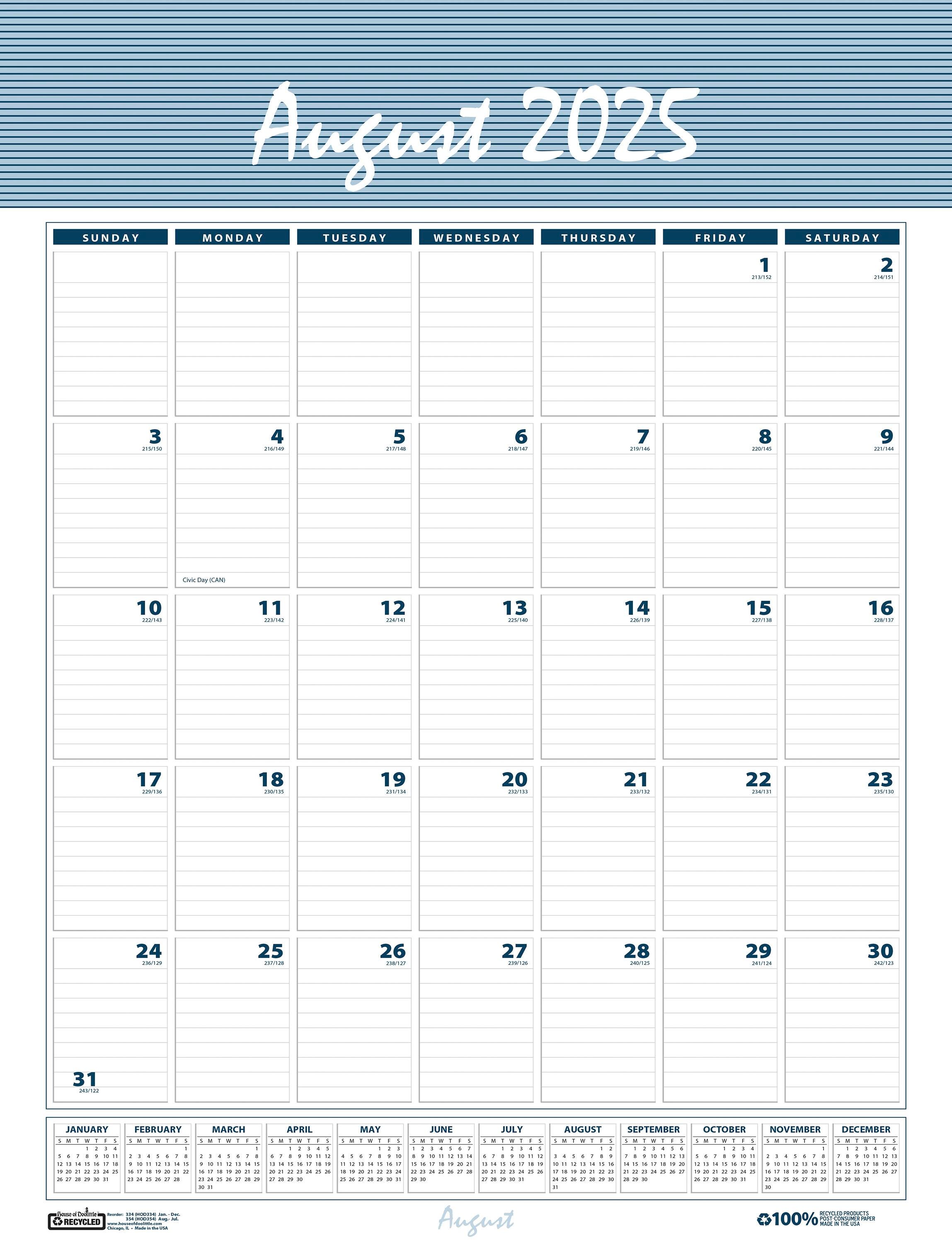 House of Doolittle, Bar Harbor, Academic Wall Calendar, 12 Months, August 2025-July 2026, 22 x 31-¼ Inches 2150935